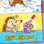 Birthday Wrapping Disaster briefkaart door N. Jane