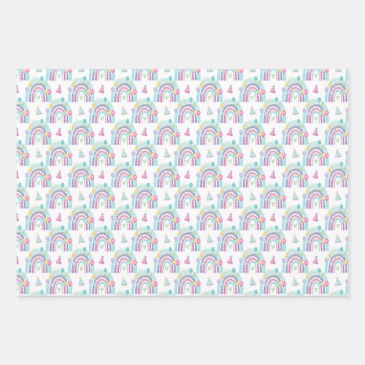 Birthday Wrapping Paper Cake and Rainbows Set van (Voorkant 3)