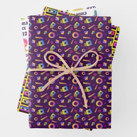 Birthday Wrapping Paper Sheets uit 1980 (In situ)