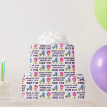 Birthday Wrapping Paper Sheets uit 1980