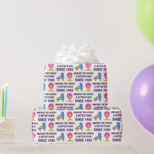 Birthday Wrapping Paper Sheets uit 1980 Cadeaupapier