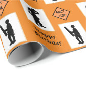 Birthday wrapppapier voor bouwarbeiders cadeaupapier (Rol Hoek)