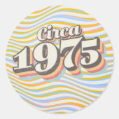 Birthday Year - Circa 1975 Ronde Sticker (Voorkant)