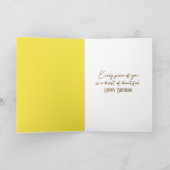 Birthday Yellow Daisy Bursting Out of Dirt Kaart (Binnen)