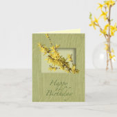 Birthday Yellow Forsythia Card Kaart (Gele Bloem)