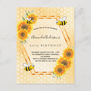 Birthday yellow rustige sunflower briefkaart