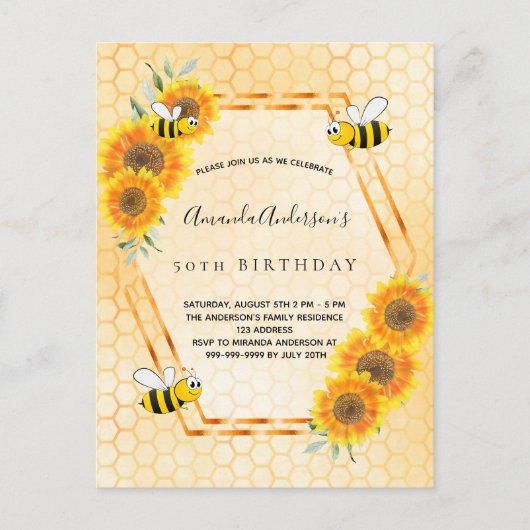 Birthday yellow rustige sunflower briefkaart (Voorkant)