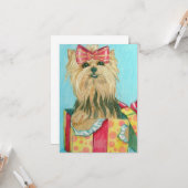 Birthday Yorkie Kaart (Voorkant / Achterkant in situ)
