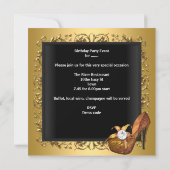 Birthday Zebra Gold Dress Gown Kaart (Achterkant)