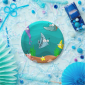 Birthday-Zee onderwater Papieren Bordje (Feest)