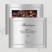 Birthday zilver foto bedankt budget (Voorkant / Achterkant)