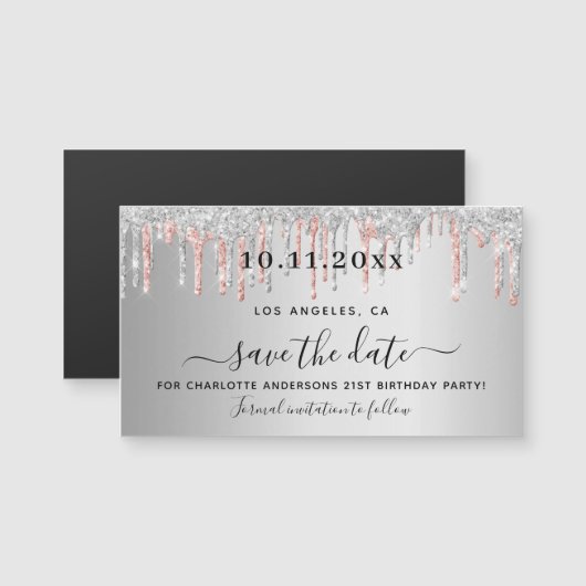 Birthday zilver roos goud met uitzondering van de  (Voorkant / Achterkant)