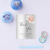 Birthday zilver roos goudbloem Dank je wel Flyer (Enkel)