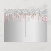 Birthday zilver roos goudglitter, met uitzondering briefkaart (Achterkant)