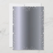 Birthday zilverblauw glitter elegant kaart (Achterkant)