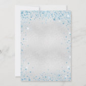 Birthday zilverblauw glitter glans kaart (Achterkant)