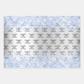 Birthday zilverblauw, met een vonkontsteking inpakpapier vel (Voorkant)