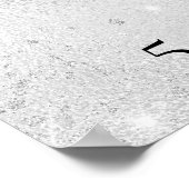 Birthday zilveren foto glitter florals welkom poster (Hoek)