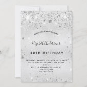Birthday zilverglitter elegant glamoureus kaart (Voorkant)