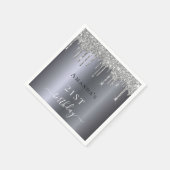 Birthday zilverglittermonogram elegant servet (Hoek)