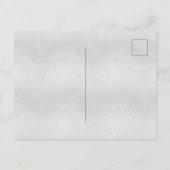 Birthday zilverglitterstof florale groen uitnodiging briefkaart (Achterkant)