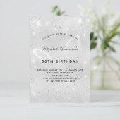 Birthday zilverglitterstof vlinderelegant kaart (Staand voorkant)