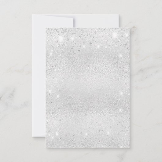 Birthday zilverglitterstof vlinderelegant kaart (Achterkant)