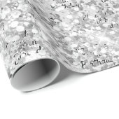Birthday zilverkleurige confetti sparkle name eleg cadeaupapier (Rol Hoek)