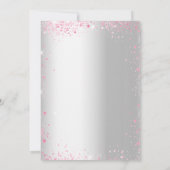 Birthday zilverroze bloemen glitter kaart (Achterkant)