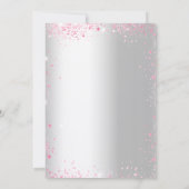 Birthday zilverroze bloemen glitter kaart (Achterkant)