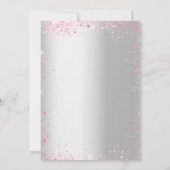 Birthday zilverroze bloemen schitterende luxe kaart (Achterkant)