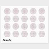 Birthday zilverroze glitter hugs kisses ronde sticker (Vel)