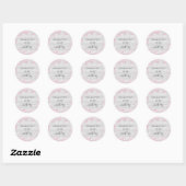 Birthday zilverroze glittermonogram ronde sticker (Vel)