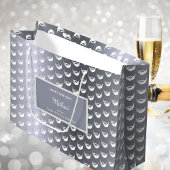 Birthday zilvervos mannen grijs moderne groot cadeauzakje