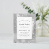 Birthday zilverwitte elegant uitnodiging briefkaart (Staand voorkant)