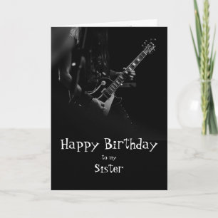 Birthday Zister Fun You Rock Music Card Kaart