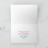 BIRTHDAY - ZISTER - PUPPY/FLOWERS/SUNHAT KAART (Binnen)