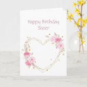 Birthday Zister Roze Bloemkaart Kaart (Gele Bloem)