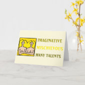 Birthday Zodiac Sign Personality Gemini Kaart (Gele Bloem)