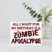 Birthday Zombie Apocalypse Briefkaart (Staand voorkant)