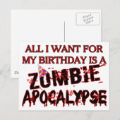 Birthday Zombie Apocalypse Briefkaart (Voorkant / Achterkant)