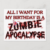 Birthday Zombie Apocalypse Briefkaart (Voorkant)