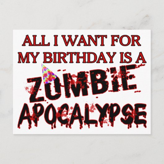 Birthday Zombie Apocalypse Briefkaart (Voorkant)