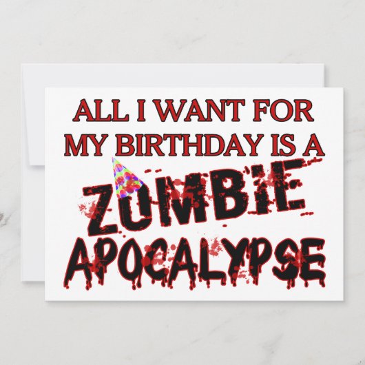 Birthday Zombie Apocalypse Kaart (Voorkant)