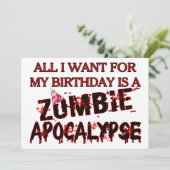 Birthday Zombie Apocalypse Kaart (Staand voorkant)