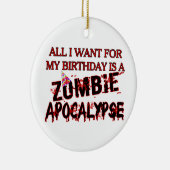 Birthday Zombie Apocalypse Keramisch Ornament (Rechts)