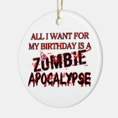 Birthday Zombie Apocalypse Keramisch Ornament (Links)