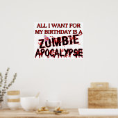 Birthday Zombie Apocalypse Poster (Keuken)