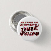 Birthday Zombie Apocalypse Ronde Button 3,2 Cm (Voorkant /achterkant)