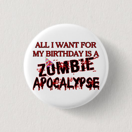 Birthday Zombie Apocalypse Ronde Button 3,2 Cm (Voorkant)